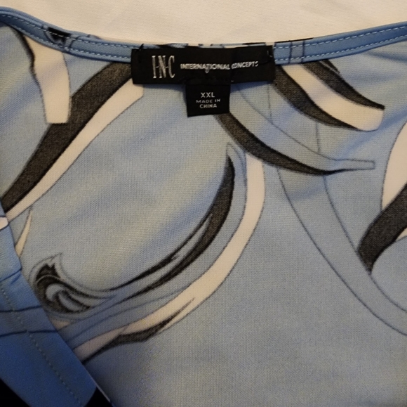 INC TOP WOMEN XXL BLUE Side-Tie Surplice NECKLINE LONG SLEEVE - Picture 4 of 9